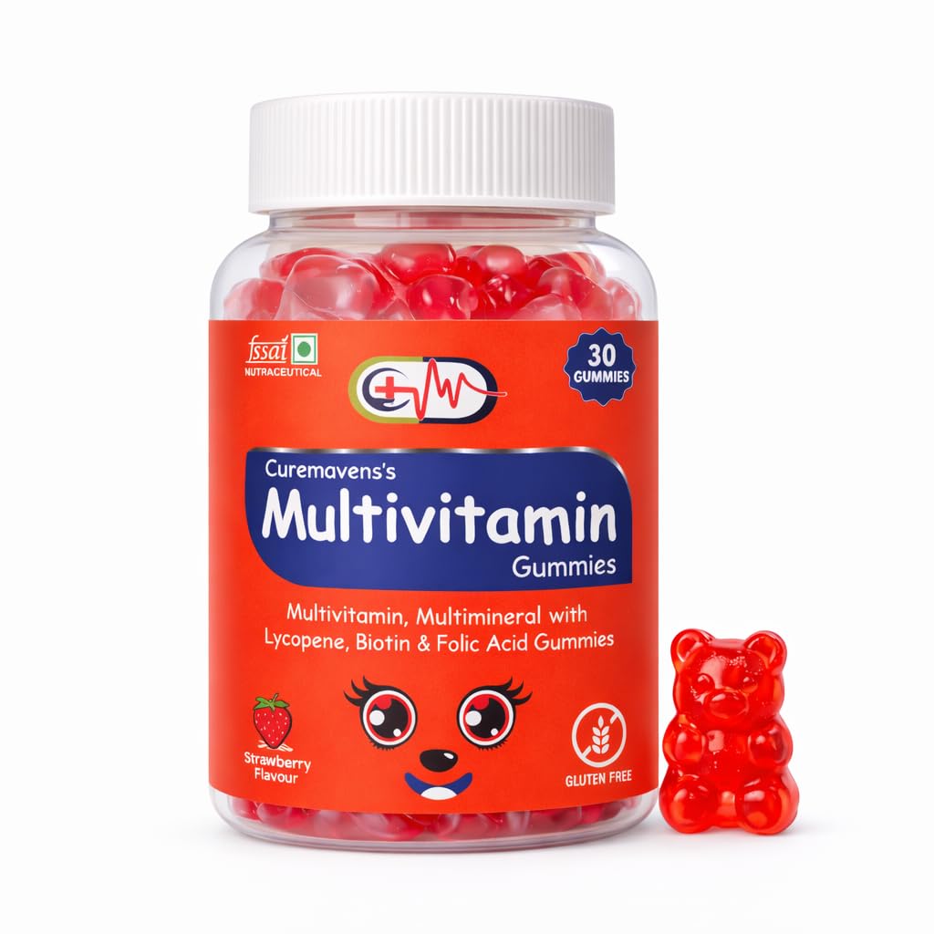 Multivitamin Gummies for Kids 10–12 Years | 30 Gummies | With Lycopene, Biotin & Folic Acid | Multivitamin & Multimineral Supplement | Strawberry Flavour | Gluten Free-image-21