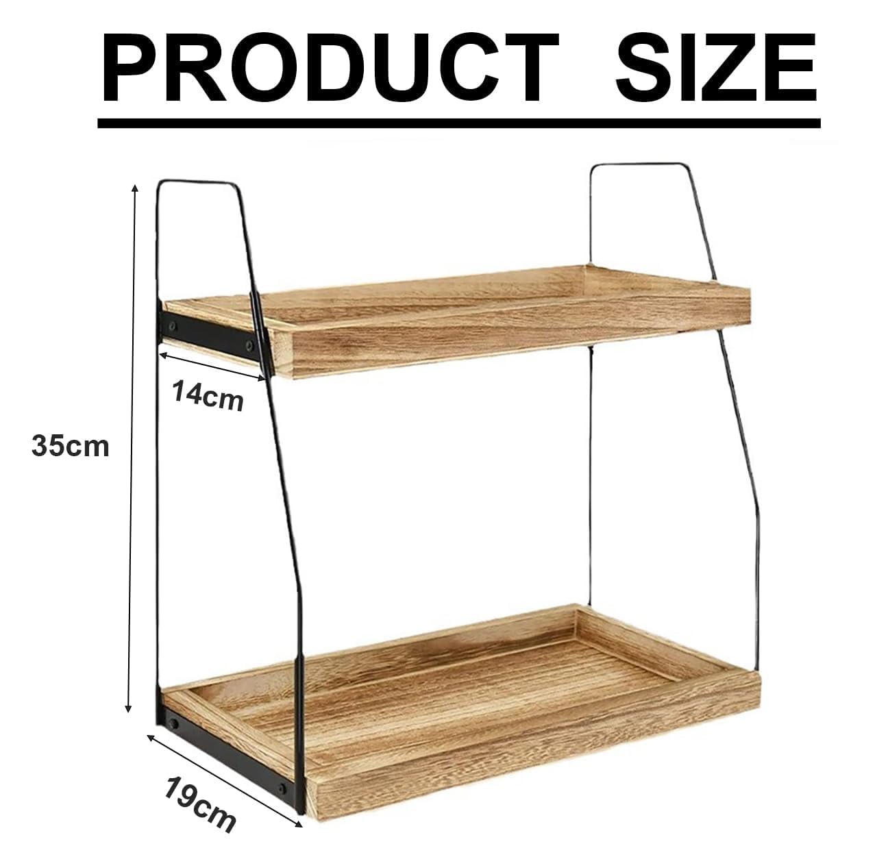Organizador de café, almacenamiento de cocina, estante de madera para encimera, especiero de 2 niveles, organizador de estantes de cocina, para cocina, hogar y oficina (marrón)