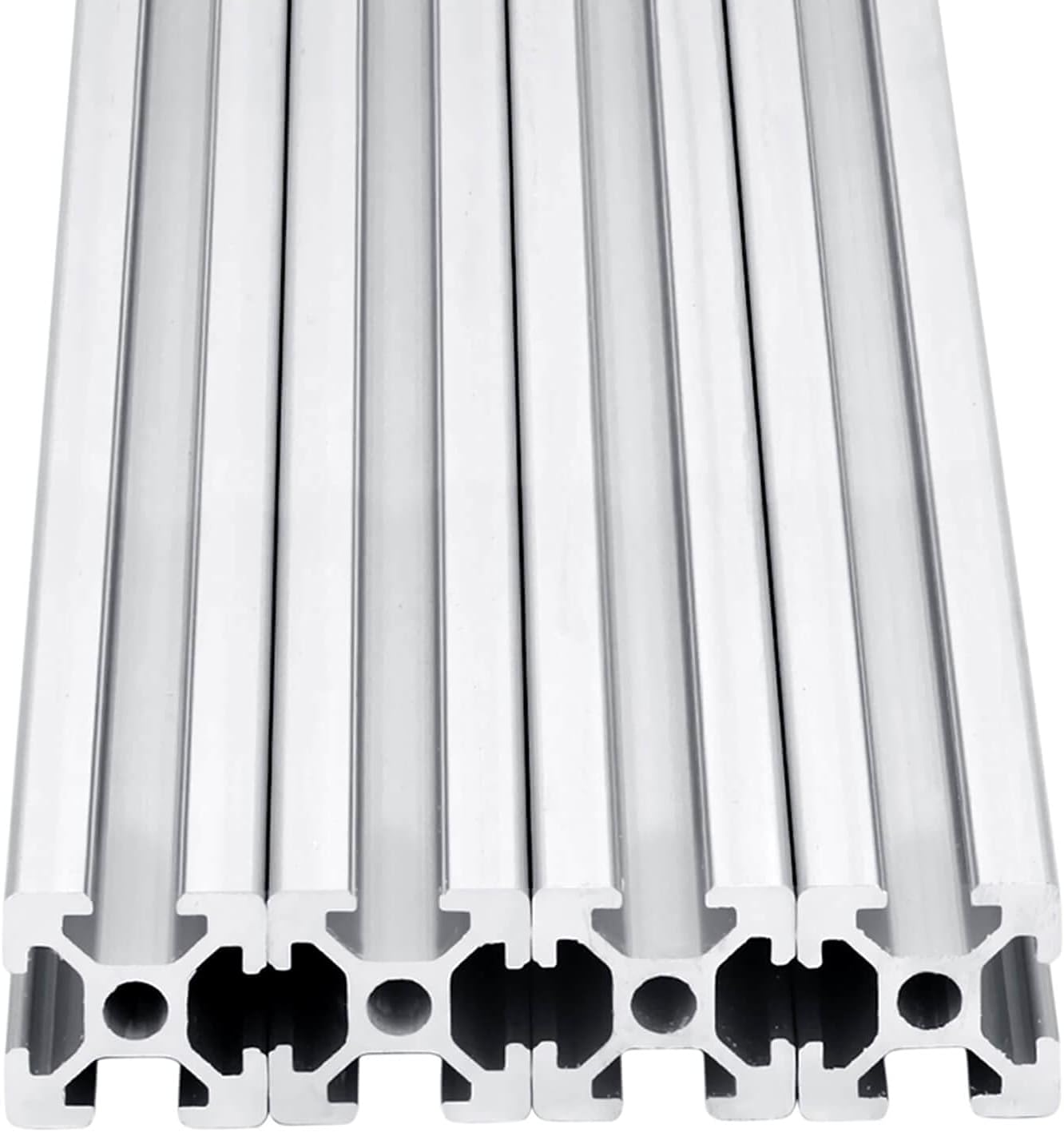 4pcs 200mm T Slot 2020 Aluminum Extrusion European Standard Anodized Linear Rail for 3D Printer Parts and CNC DIY Silver(7.874inch)