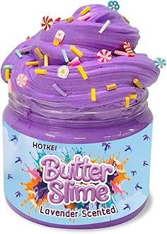 Purple Color Lavender Scented Butter Slime for Kids 3 to 10 Years Kit Set with Sprinkles Candy Charms Soft Stretchy Toy Slime Gel Birthday Return Gift Toys for Kids Boys Girls Birthday