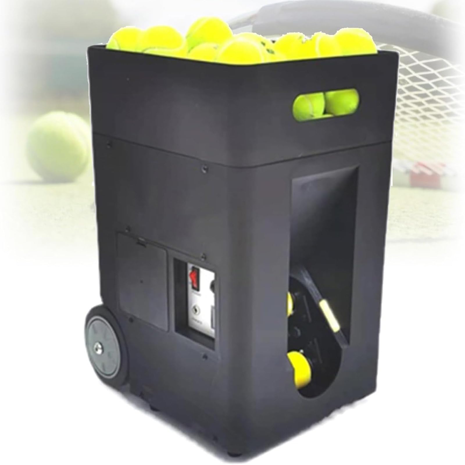 Máquina de pelotas de tenis, portátil con batería de litio recargable, control remoto y aplicación, ángulo de lanzamiento ajustable, 50 pelotas, ideal para práctica individual y profesionales