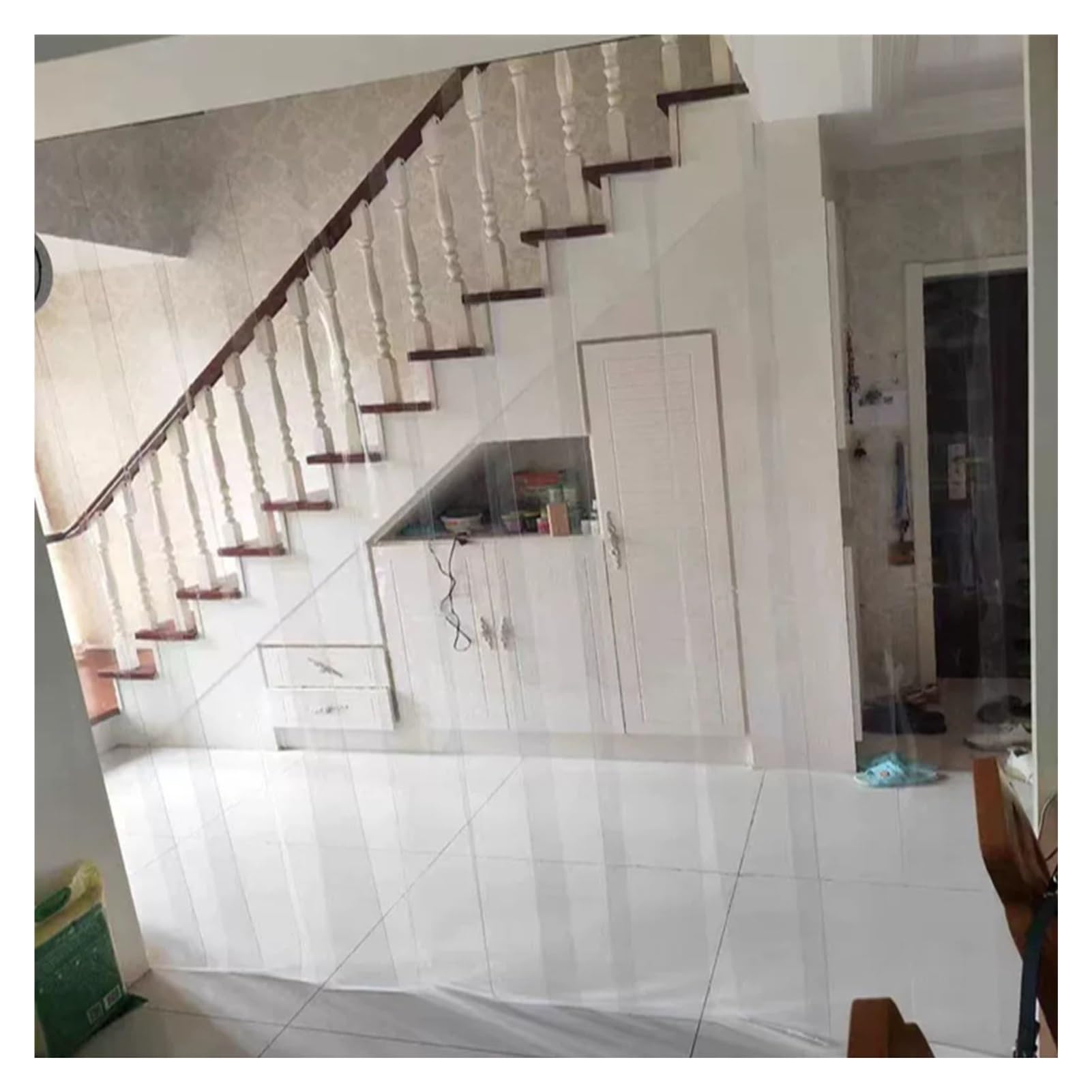 Garaje Cortinas Tiras Plastico Cortina Premontada Cortinas Exterior Anti-rasguños Cortina Fleje PVC Elástica Industrial Transparente(29.53x110.24in/0.75x2.8m)