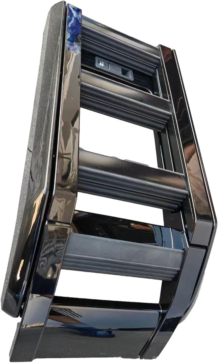 Foldable Liftable Ladder Protective Frame Side Roof Rack Access Ladder Window Roof Step Ladder Fits for Land Rover Defender 90 110 130 2020 2021 2022 2023 2024 (Glosss Black), S-001