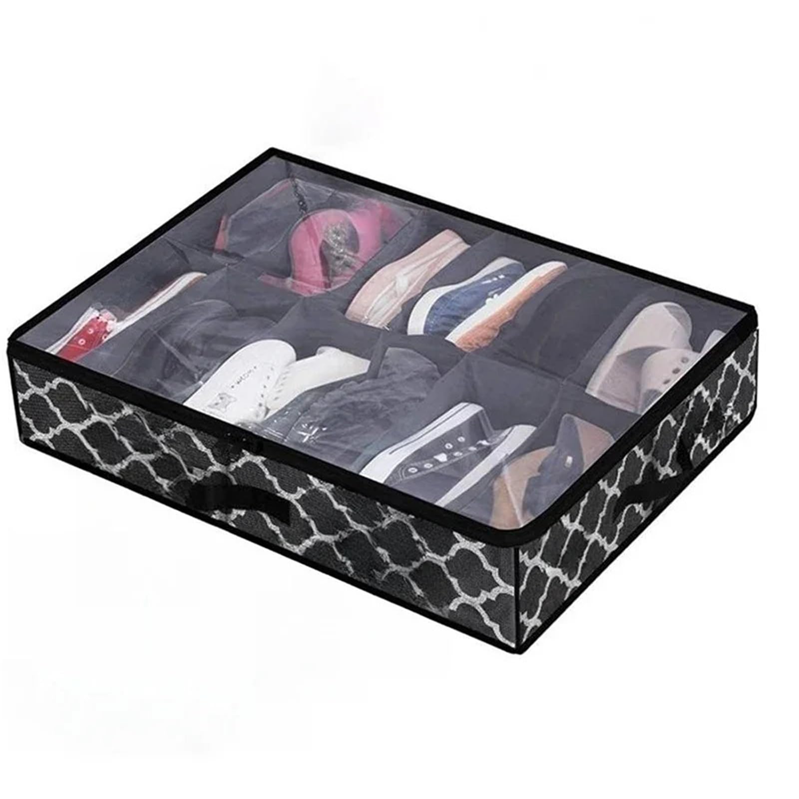 Organizzatore Di Scarpe Sotto Il Letto Organizzatore for riporre le scarpe sotto il letto, può ospitare da 12 a 16 paia di scarpe, con finestra trasparente, traspirante, pieghevole Per Risparmiare Spa