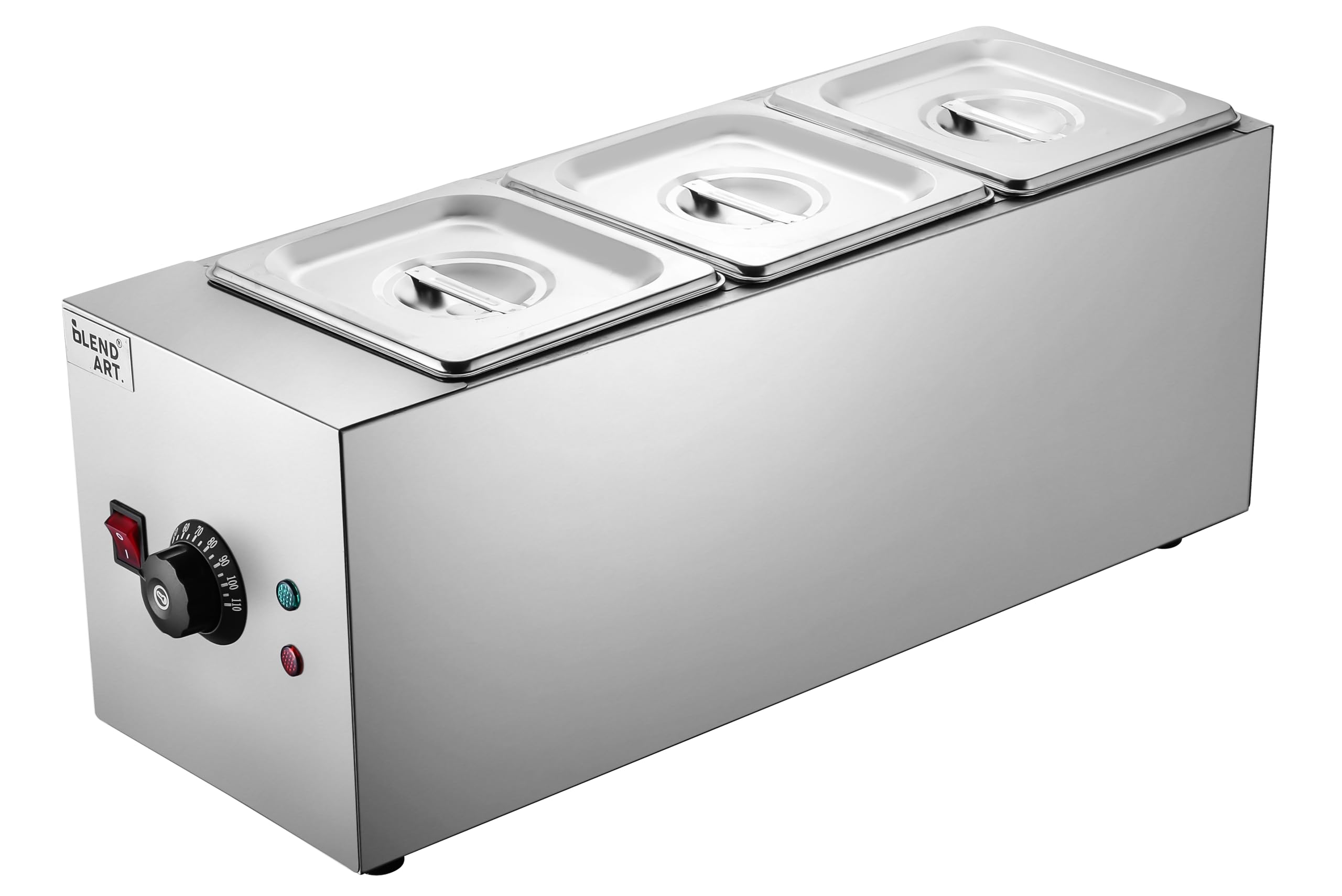 Blend Art Chocolate Melter 3-Pan Stainless Steel Electric Melting Machine | Adjustable 30–110°C Thermostat | Triple 2.2L Containers for Baking & Dessert Prep-image-20