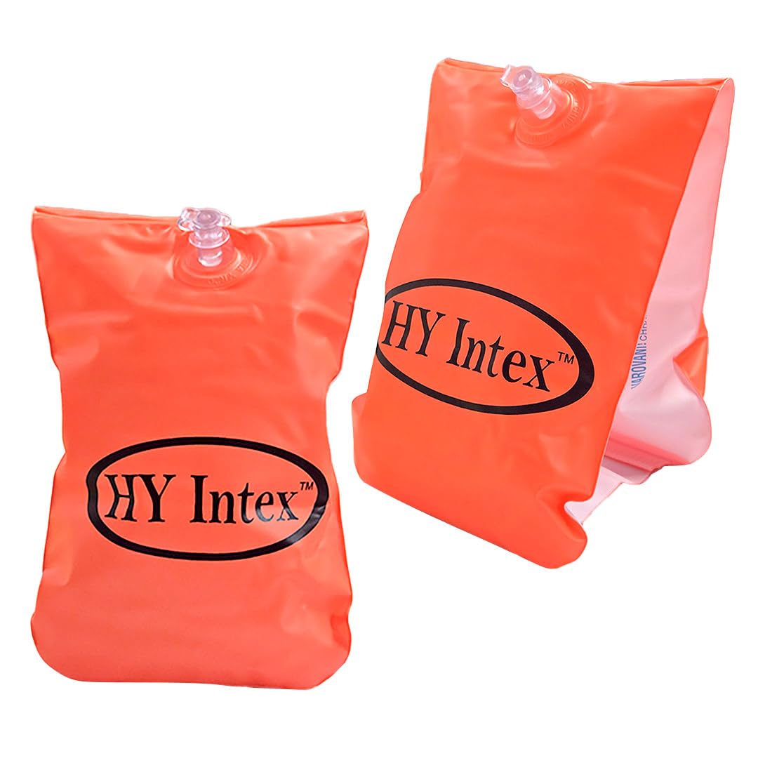 HY Intex Swimming Arm Bands Orange – Durable & Adjustable Vinyl Swimming Float Arm Bands for Toddlers & Children