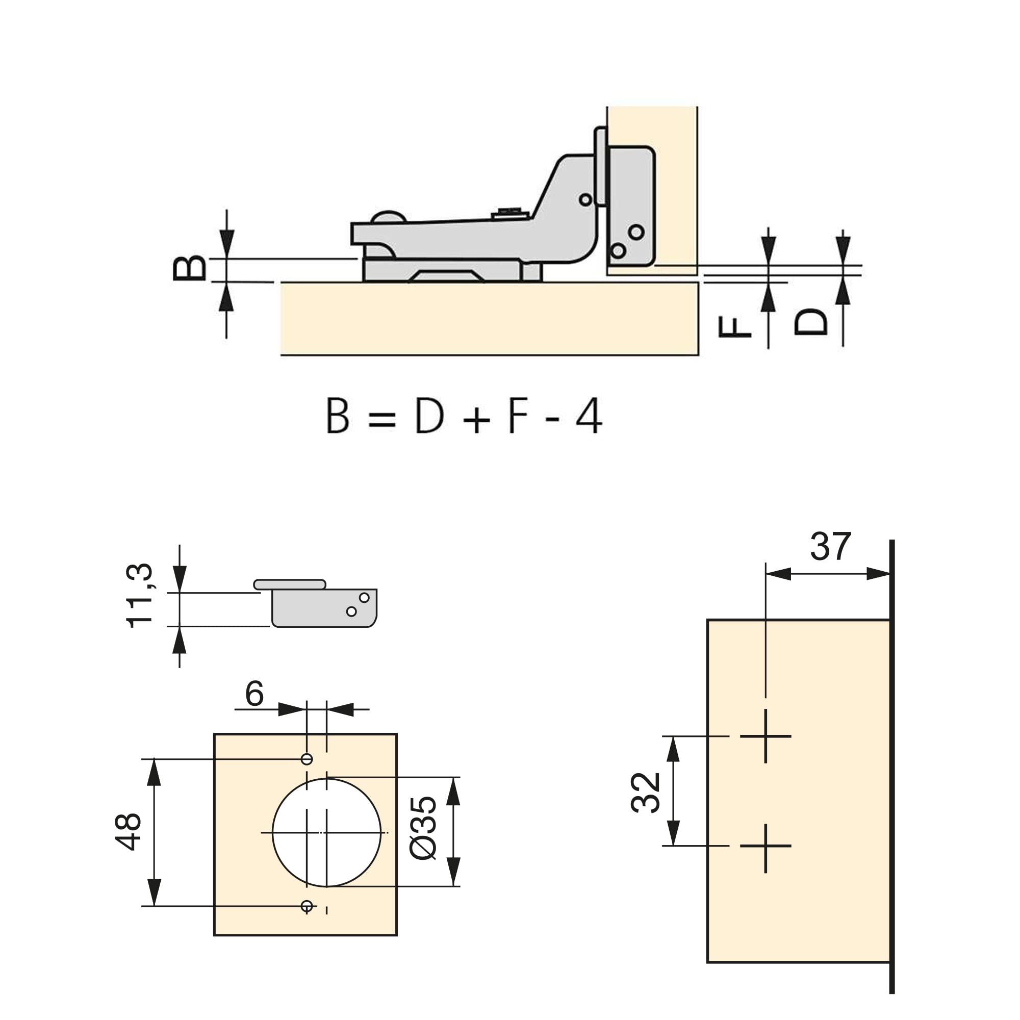 Emuca - Kit of 20 Inset Overlay Hinge X91 with Soft Close and Screw-on Plate, 105º Opening, Titanium, Steel - Image 2