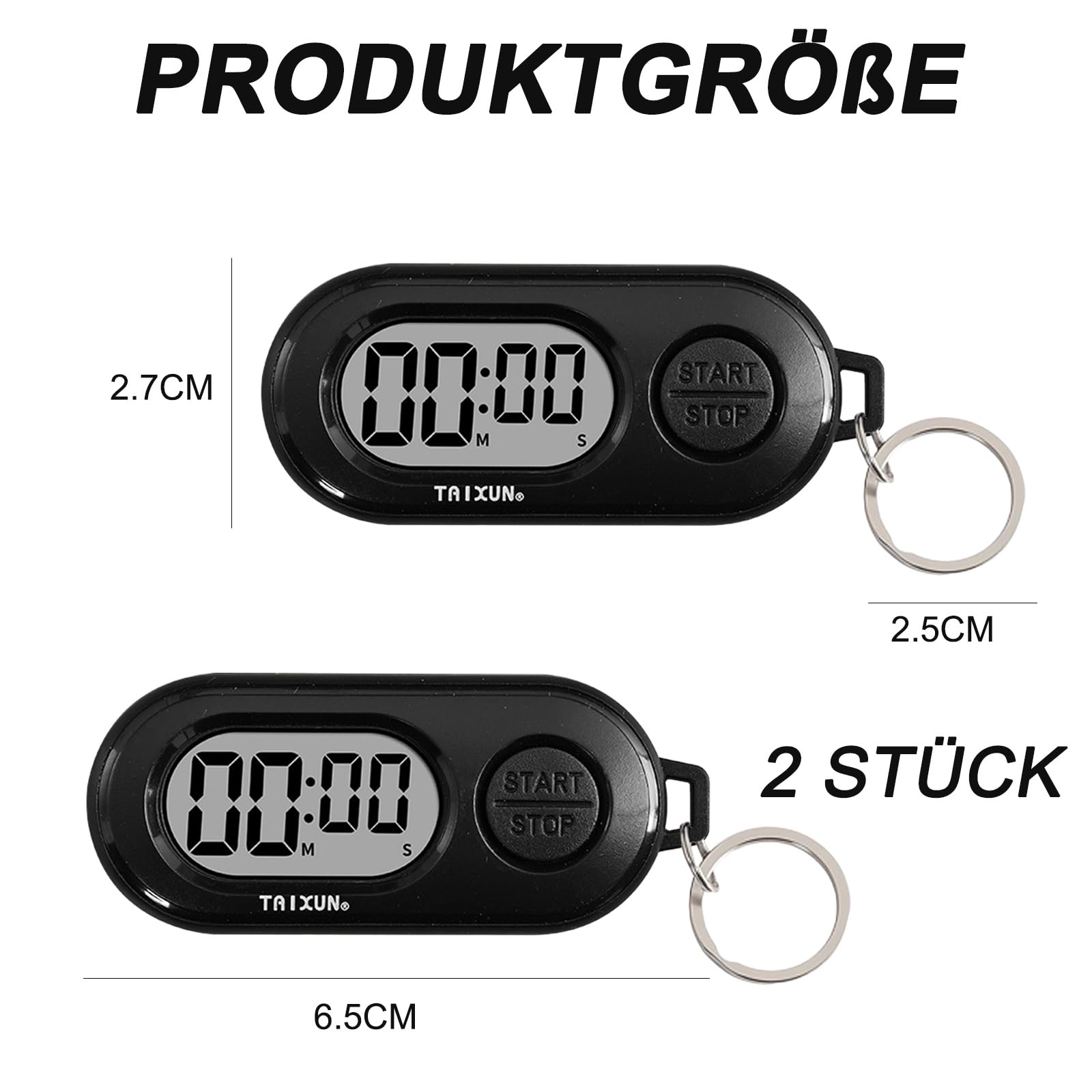 Mini Countdown Time Timer - Klingeltonversion Timer Kinder mit Schlüsselanhänger, Eieruhr Digital, Küchenuhr, Sportliche Stop Watch Schlüsselanhänger, Digitale Zeitschaltuhr für Kochen,Studieren,Übung