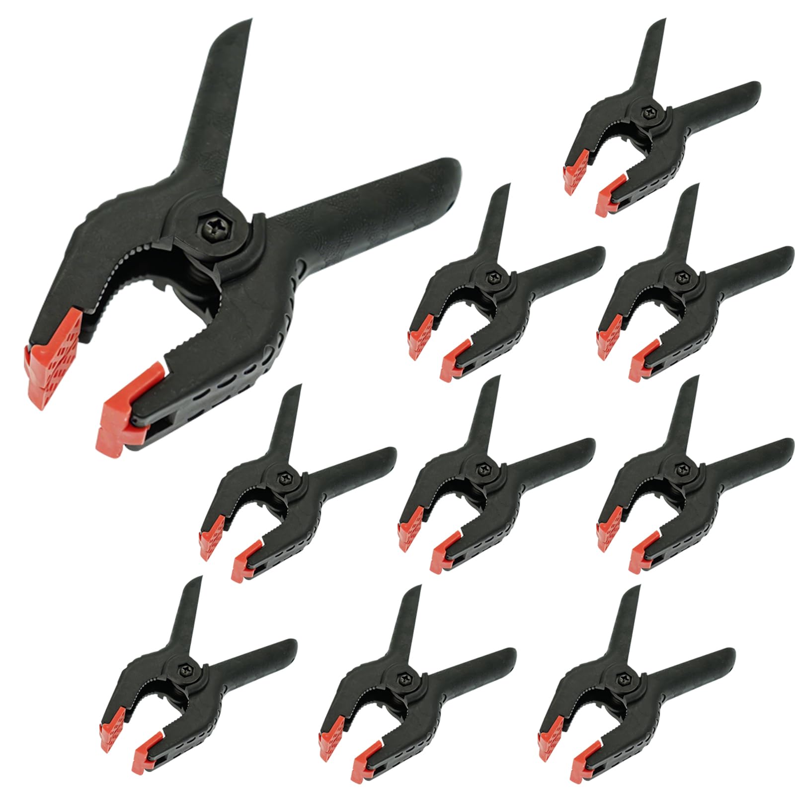 Zeetain 10 Pack 4.5 Inch Nylon Spring Clamps, Heavy Duty Adjustable Clips for Backdrop Stand, Woodworking, Photo Studio, Art Craft