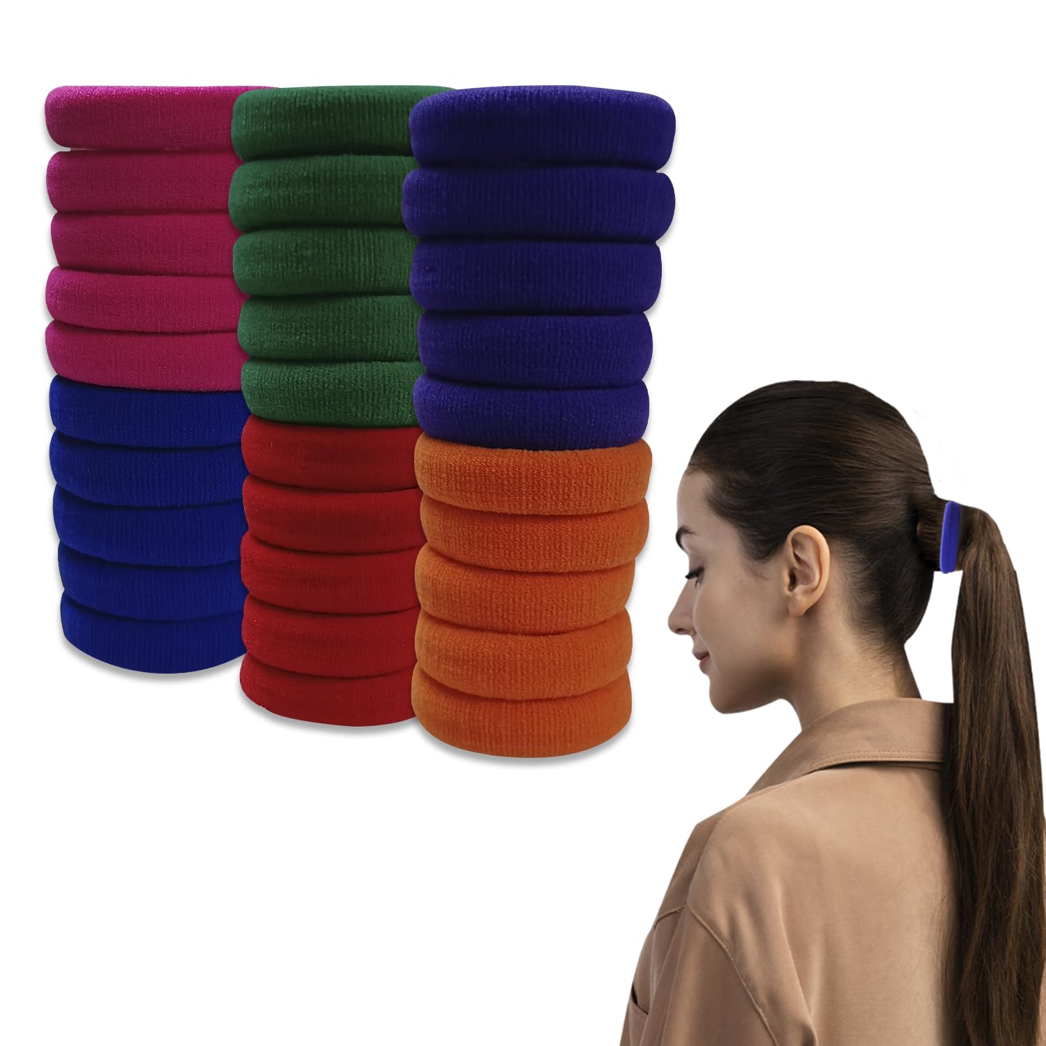 TEMPERIA (30 Pcs) Hair Band for Women & Girls - Premium Rubber Band - Elastic Ponytail Hairband Ties Accessories - Dark Random Colours (DN01) (B0CSZ22YZ9) Amazon Price History, Amazon Price Tracker