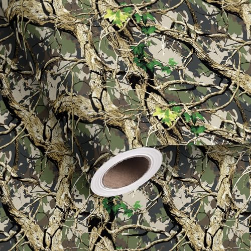Altarho Camo Wrapping Paper Roll for Men Green Hunting Forest Woodland Camouflage Gift Wrap Paper Sheets for Birthday Army-Themed Party Veterans Day Outdoor Holiday Total 28.5sq.ft