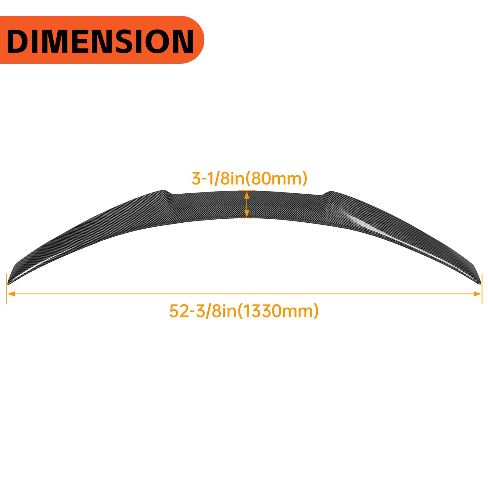 ECOTRIC Rear Trunk Spoiler Wing Lip Compatible with 2014-2023 Infiniti Q50 Sedan M4 Style Tail Wing Rear Trunk Lid Winglet Carbon Fiber Painted