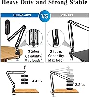 Vista 3 de Brazo de suspensión para micrófono con brazo de micrófono resistente para Blue Yeti, Hyperx Quadcast, soporte de micrófono ajustable con filtro