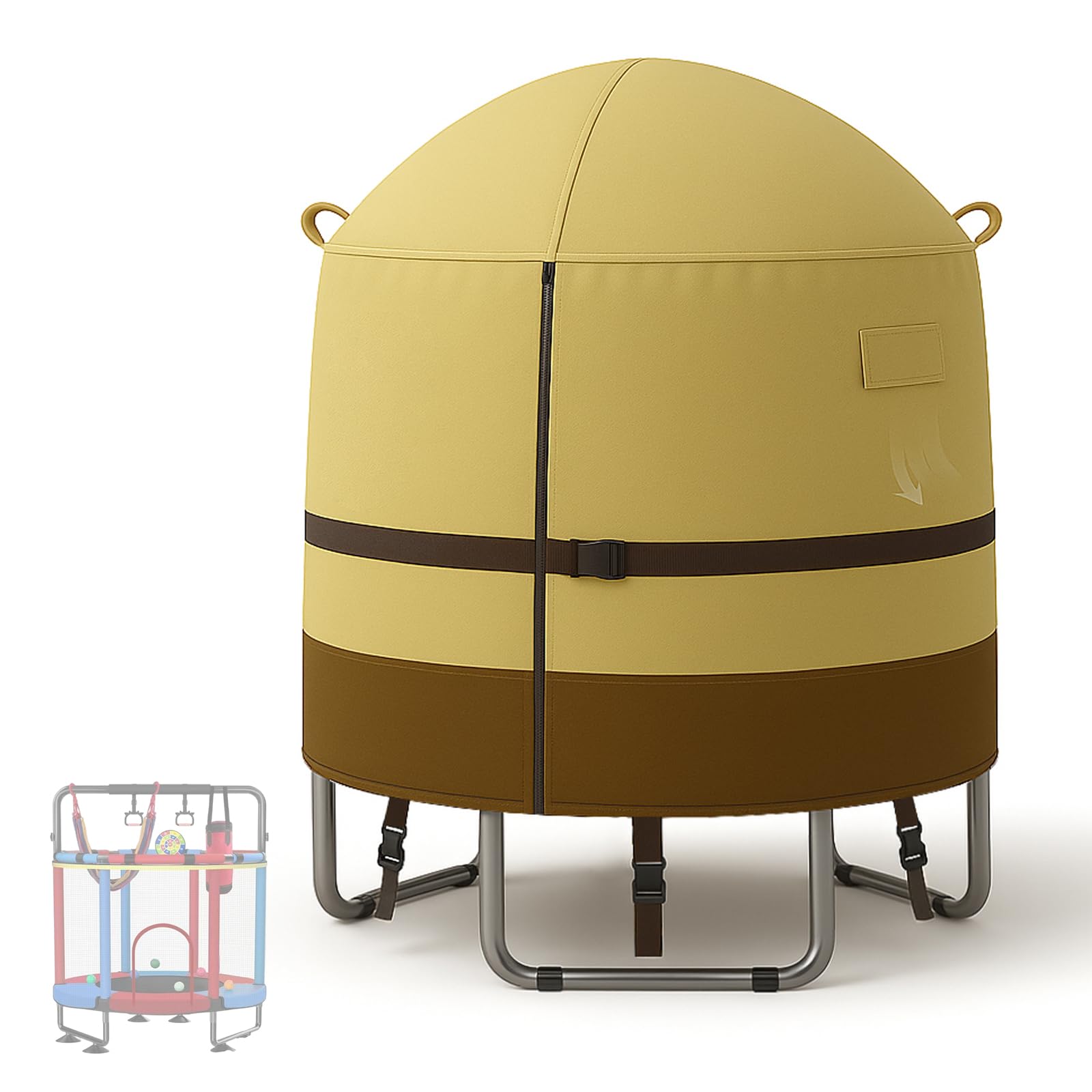 55" Mini Trampoline Cover for Kids, Round Trampoline Cover Heavy-Duty 600D Outdoor Trampoline Shade Cover Waterproof