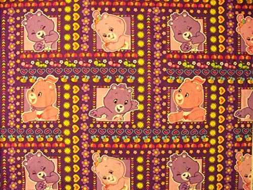 Care Bears Border Squares Print Cotton Fabric Size;1/4 Yard(18x22)