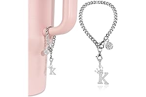 Silver Letter C Letter Crown Charms for Tumbler Cup Stanley Water Bottles