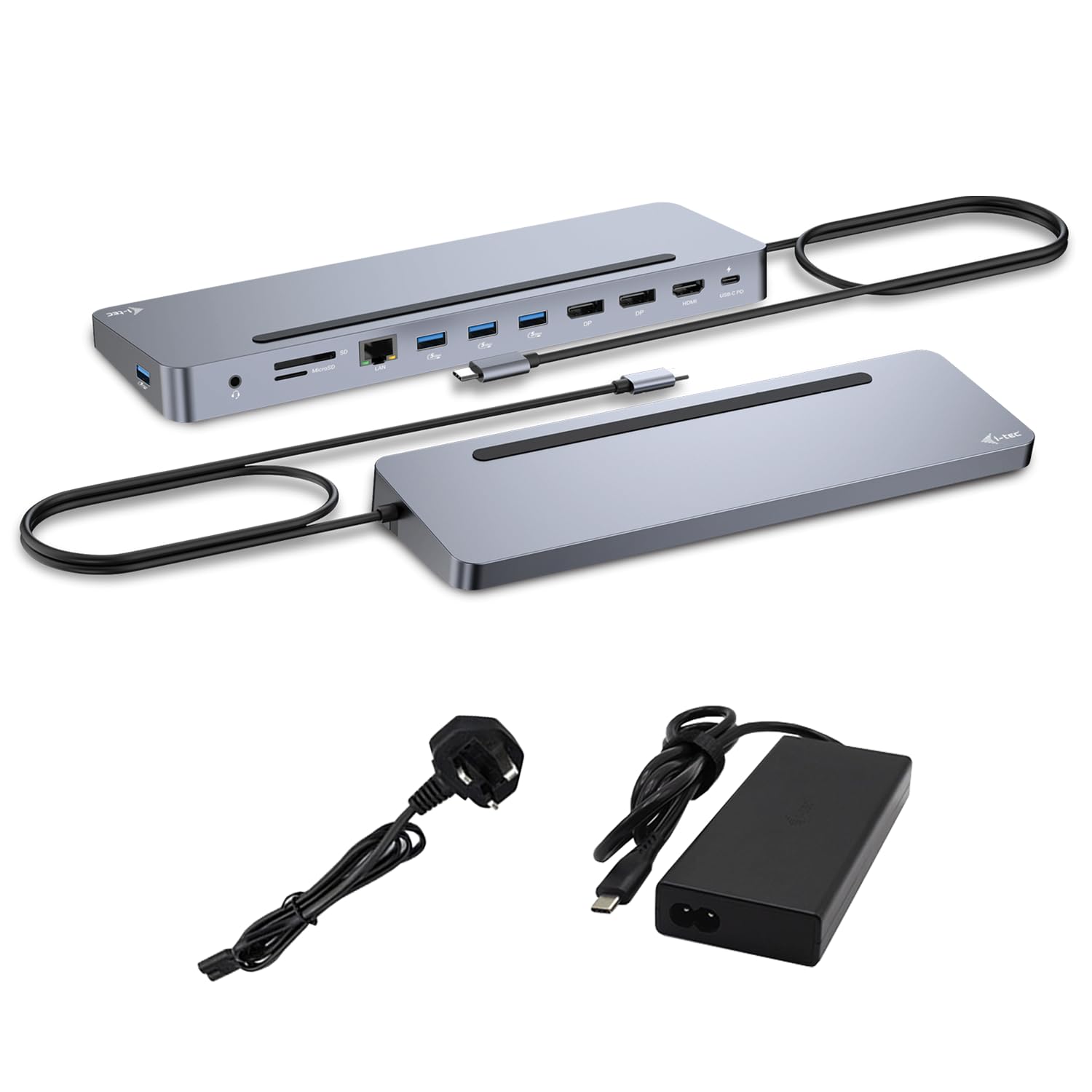 I-TEC USB-C Ergo Dock + Charger 3X Lcd + Charger 100W (Bundle)-image