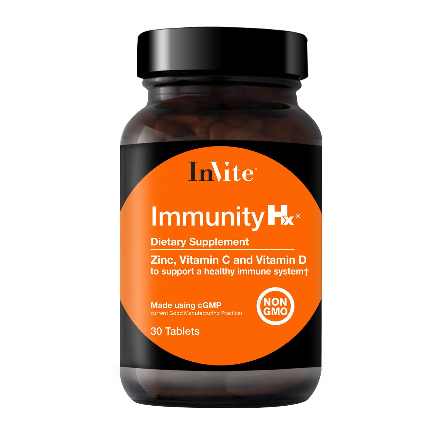 Immunity Hx™ - Supports a Healthy Immune System - 500 mg of Vitamin C, 50 mcg (2000 IU) of Vitamin D3 and 30 mg of Zinc - 30 Tablets