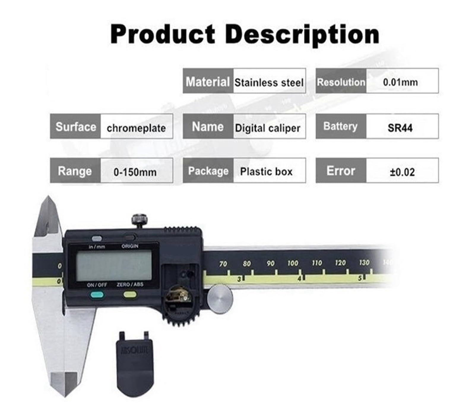Calibre Digital Profesional Calibre Vernier 500-196-20 200mm 300mm calibradores Digitales absolutos 6 Pulgadas 150mm Herramienta de medición metalúrgica de Acero Inoxidable (Color : 300mm)