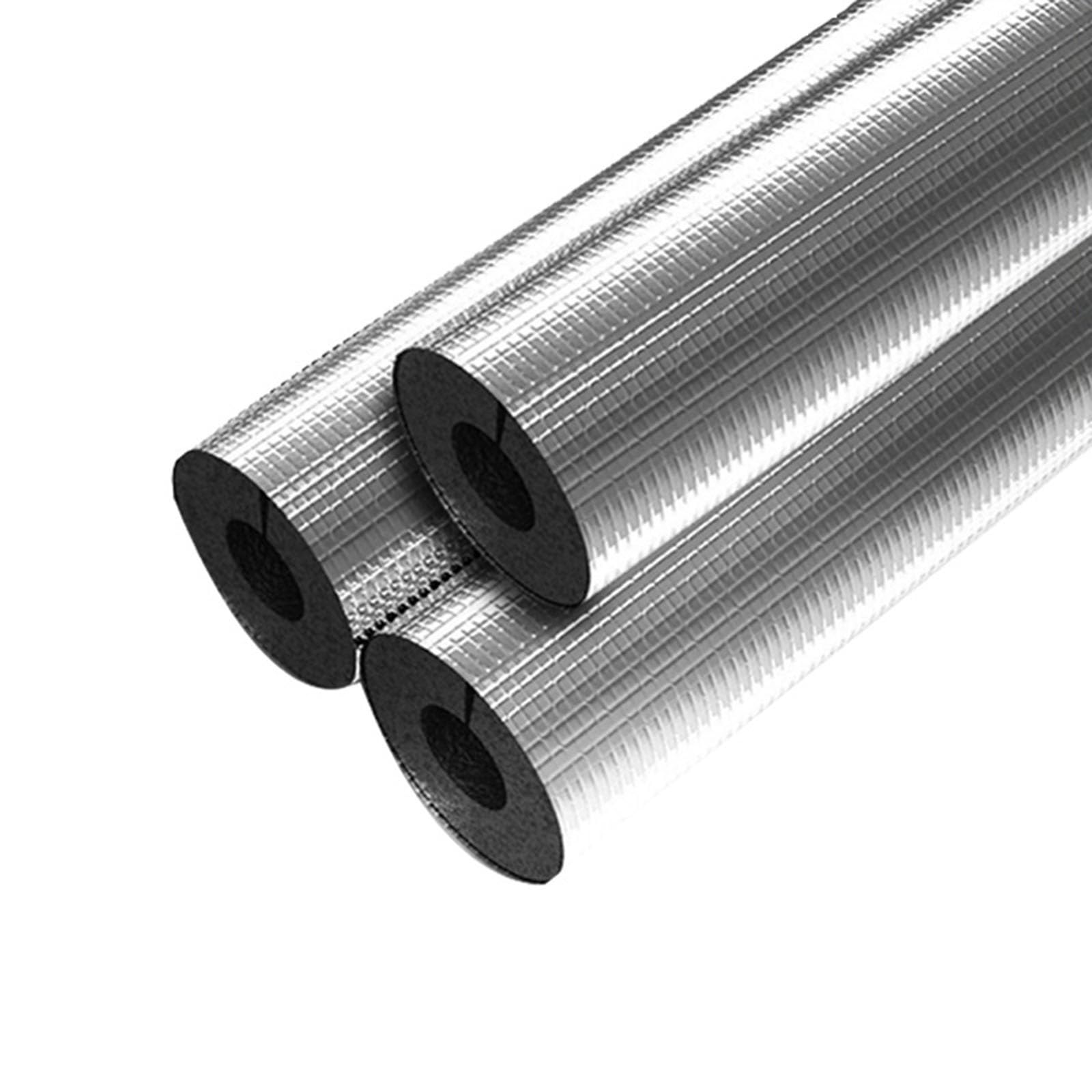 Funda de aluminio autoadhesiva impermeable ignífuga para tuberías de goma y plástico, aislamiento térmico anticongelante, 22 mm x 20 mm x 1 m