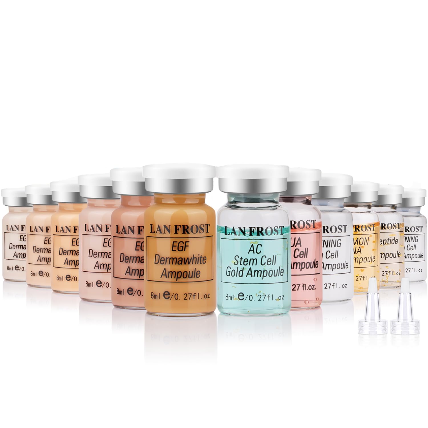 BB Facial Glow Starter Kit Siero Acido Ialuronico Fondotinta Skincare Mix Kit 0,27oz Acido Ialuronico Fiala e Fondazione Essence 12 flaconcini Glow Pigment Skincare Kit