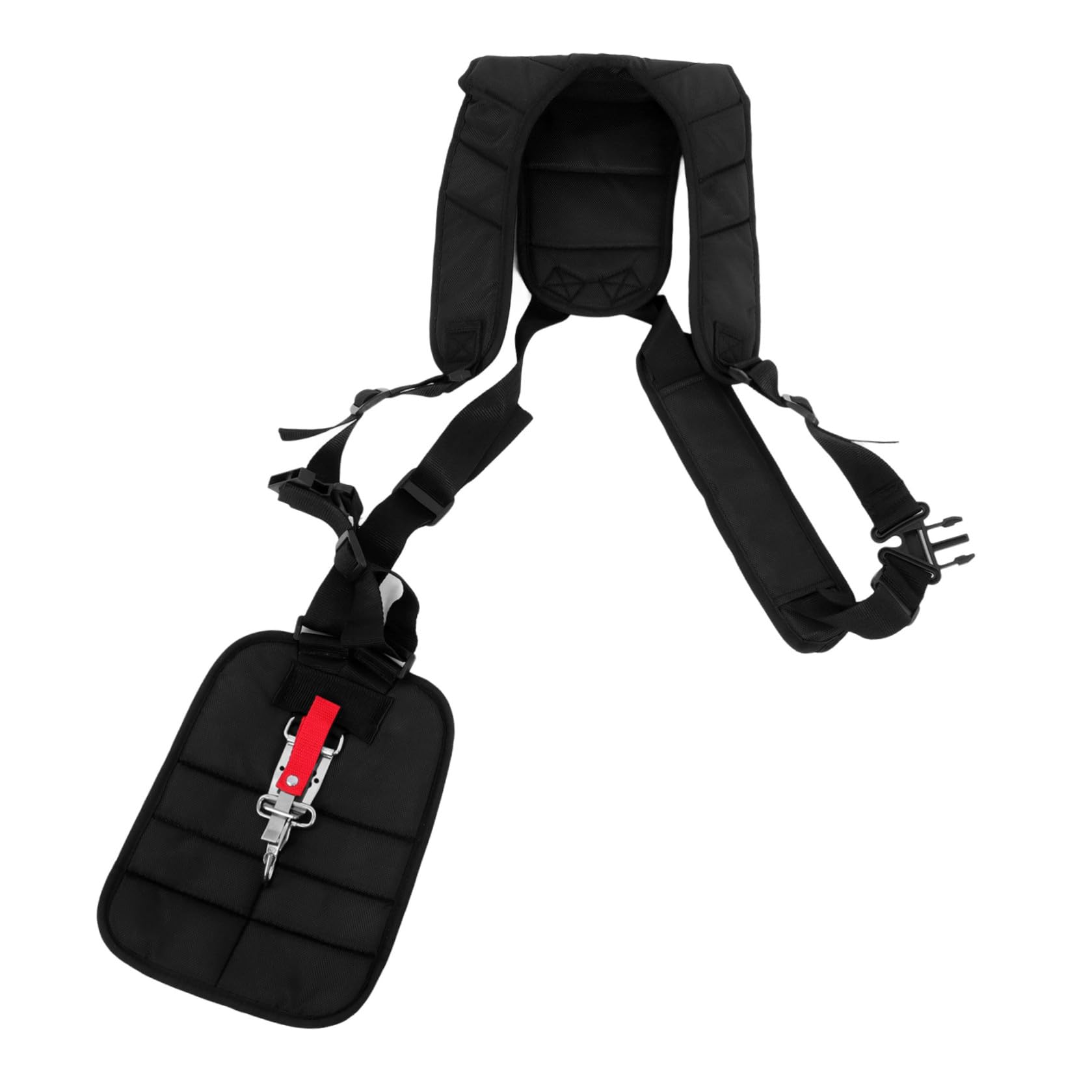 ifundom Correa para Desbrozadora Doble Hombro Acolchada Cinturón Negro | Nylon Negro, Arnés de Doble Hombro Riñonera y Hebilla, Ajuste para Desbrozadora y Recortadora