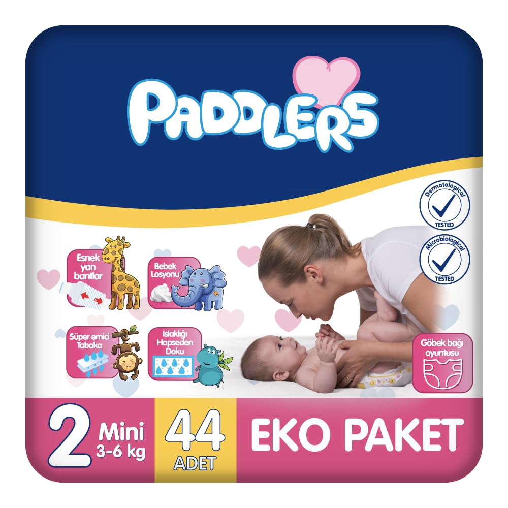 Paddlers Bebek Bezi 2 Numara Mini (3-6 Kg) 44 Adet – Eko Paket