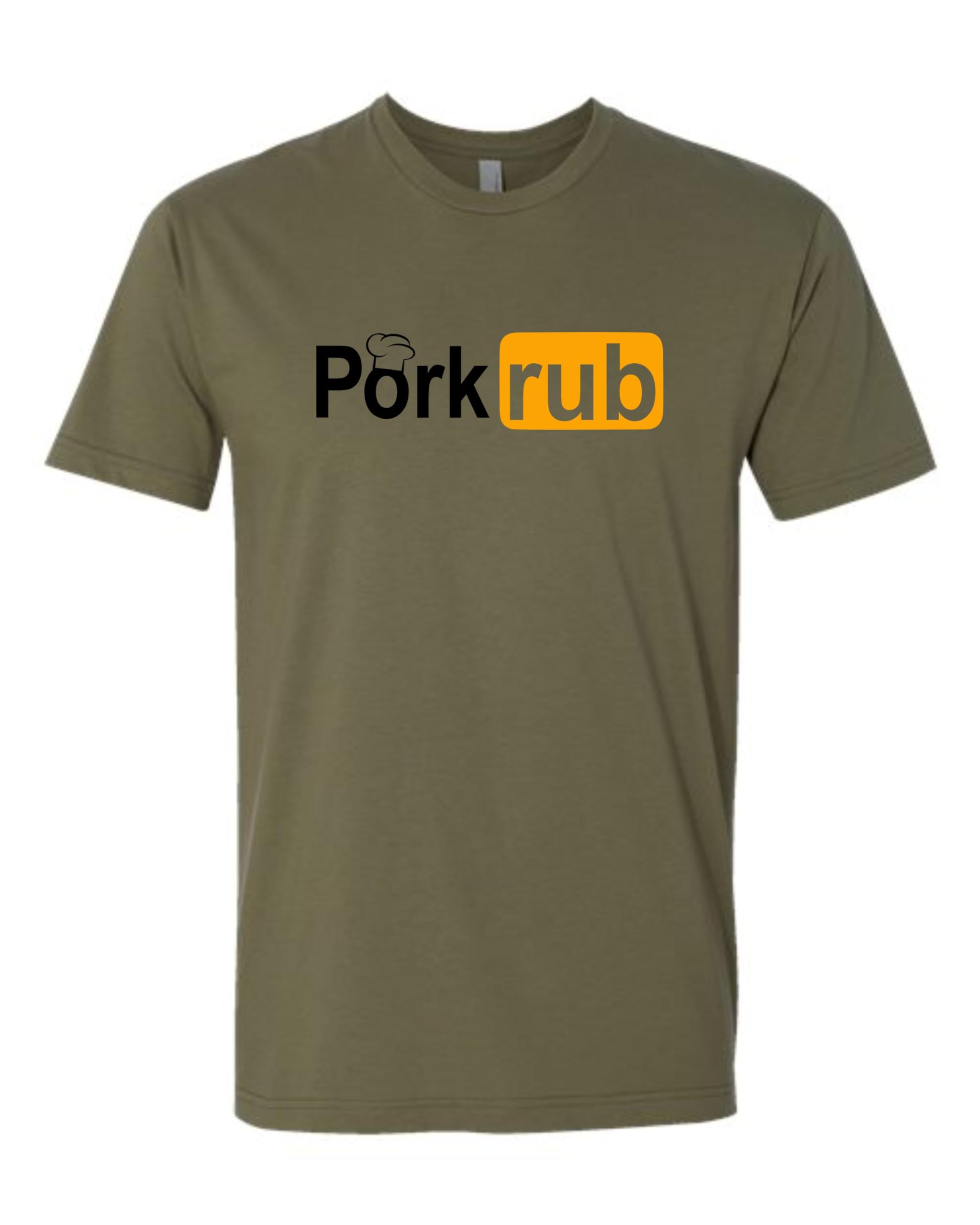 X-Large Military Brown Mens Pork Rub Funny BBQ Barbeque Grill Grilling Master Deluxe Soft T-Shirt