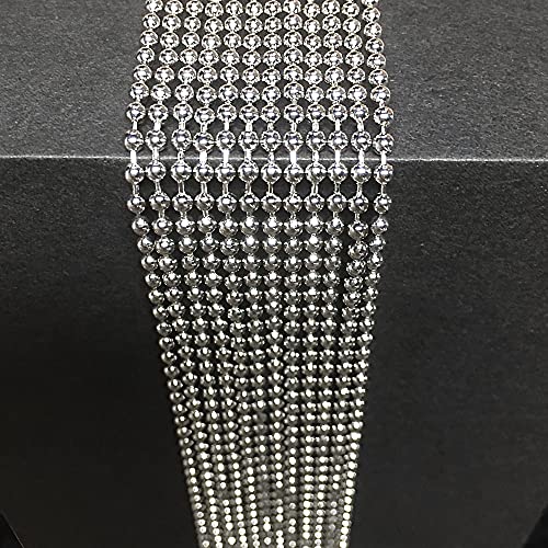 50-Pack Dog Tag Chain Ball Chain Necklace Bulk, Beaded Necklace Chains For Jewelry Making Diy Crafts, Military Blank Dog Tag Necklace For Men, Silver Nickel Plated Metal 24" Long 2.4Mm Ball Bead Chain #TOP6