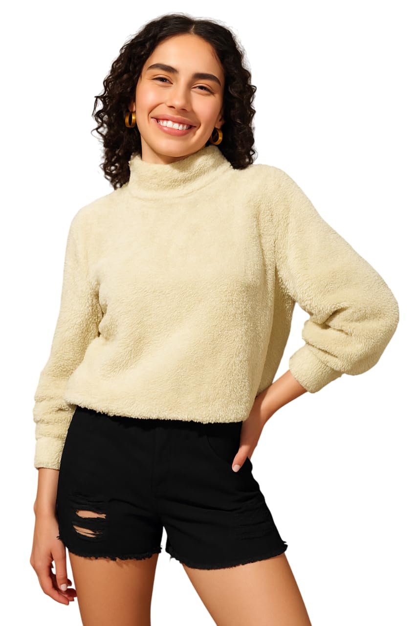 Women's Fur Pull Over With High Neck