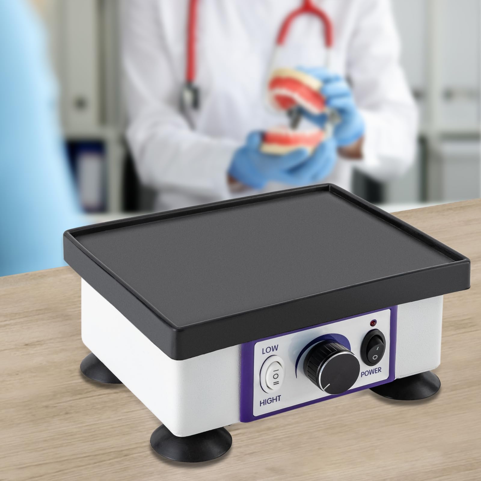 Oscillatore Dentale, Agitatore per Gesso Dentale, Piatto Vibrante Oscillatore, Vibratore Rettangolare Shaker 220V 120W, Attrezzatura per Laboratorio Dentale per Dentisti e Cliniche Dentali