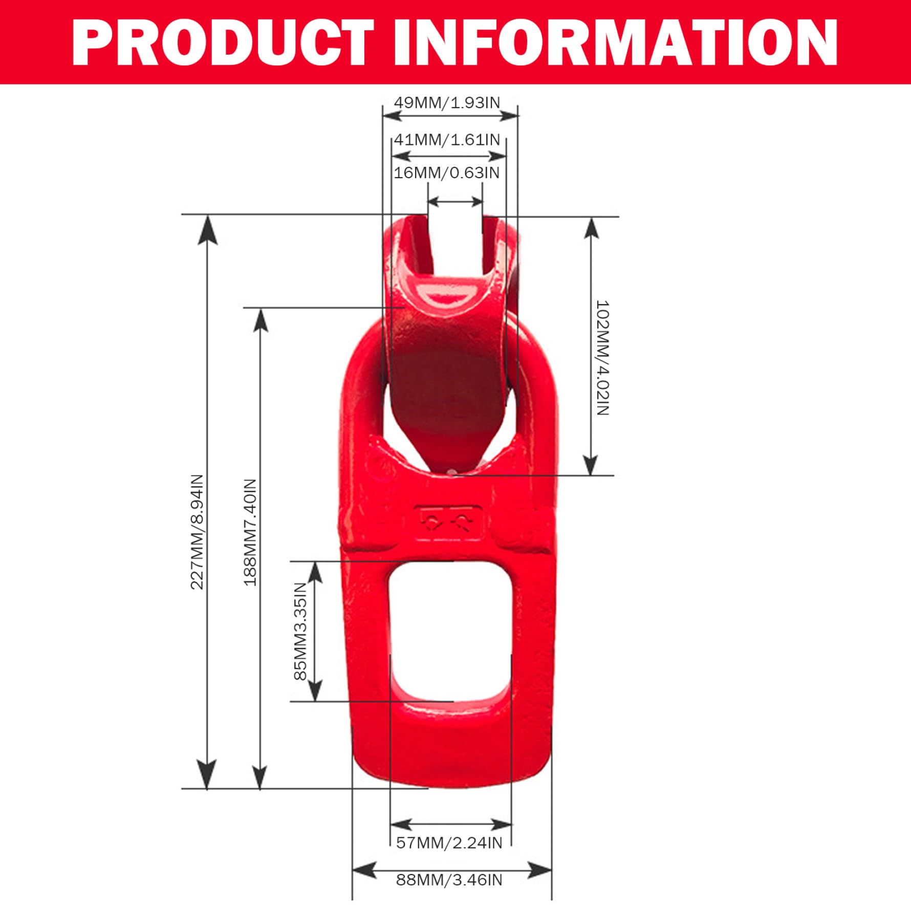 Anillo de elevación 1.5t-2.5t Acero Acero de Pesado Herramientas de hormigón prefabricado Vino de Repuesto portátil embragues de elevación Rojos para construcción Rojo