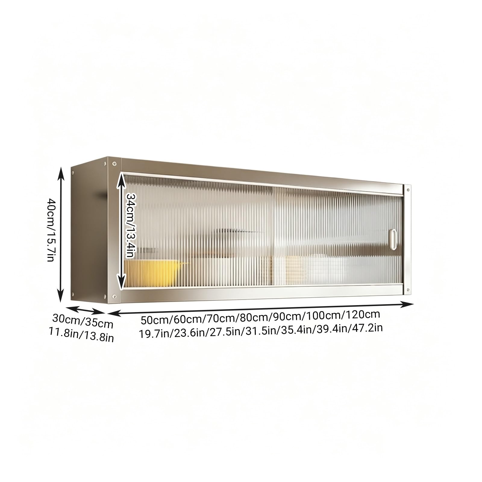 Lar Capaci Inless - Armario de pared de acero con puertas correderas, cocina, baño y estante Ga Sto - Moderno solut nizatal para uso doméstico y comercial