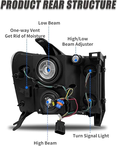 Miniatura 6 de Para 2007, 2008, 2009, 2010, 2011, 2012, 2013, 2014, compatible con GMC Sierra 07-13 GMC Sierra 150007-14 GMC Sierra 2500HD 3500HD, carcasa cromada,