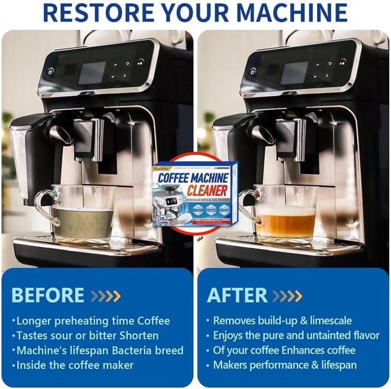 Miniatura 8 de Tabletas descalcificadoras para cafetera, 24 unidades, limpieza profunda y descalcificación, compatibles con Nespresso, Keurig, Ninja, Delonghi,