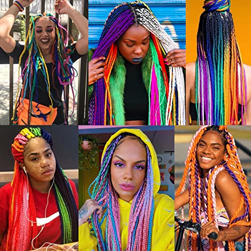 Leeven Pre-Stretched Braiding Hair 26 Inch Yaki Texture Pink Box Braids Extensions for Crochet Installation - Image 2