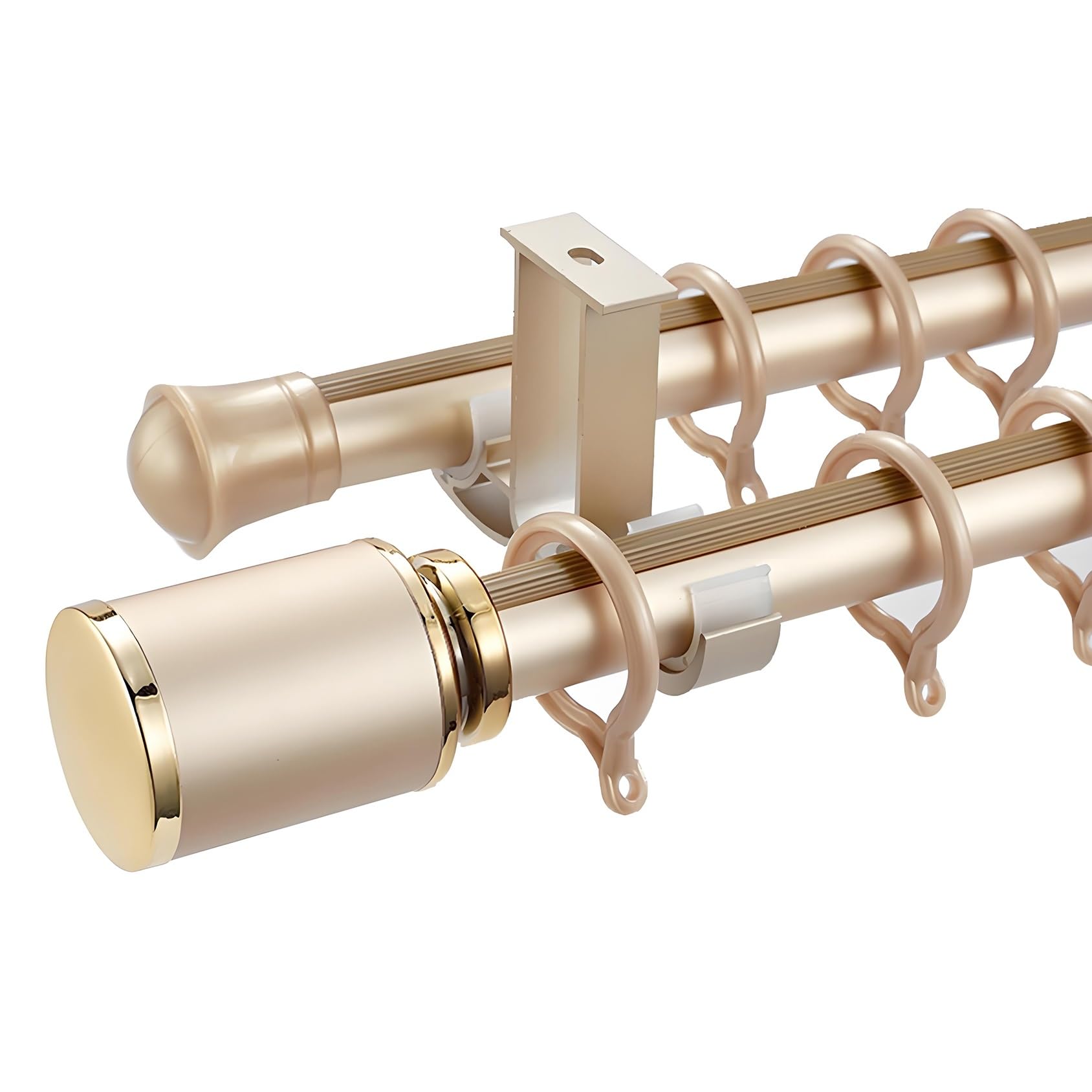 CMJYMX Curtain Rods For Window 27 To 236 In, Double Curtain Rod For Bedroom, Windows Drapery Rods Set With Brackets, Curtain Track For Room Divider(Gold,8.2FT/250CM)