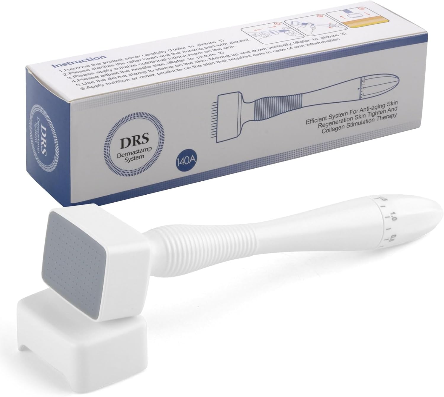 Derma Stamp, dermapen, instelbare microneedling, microneedling pen, microneedling, maroller, baardroller, haar, hoofdhuid