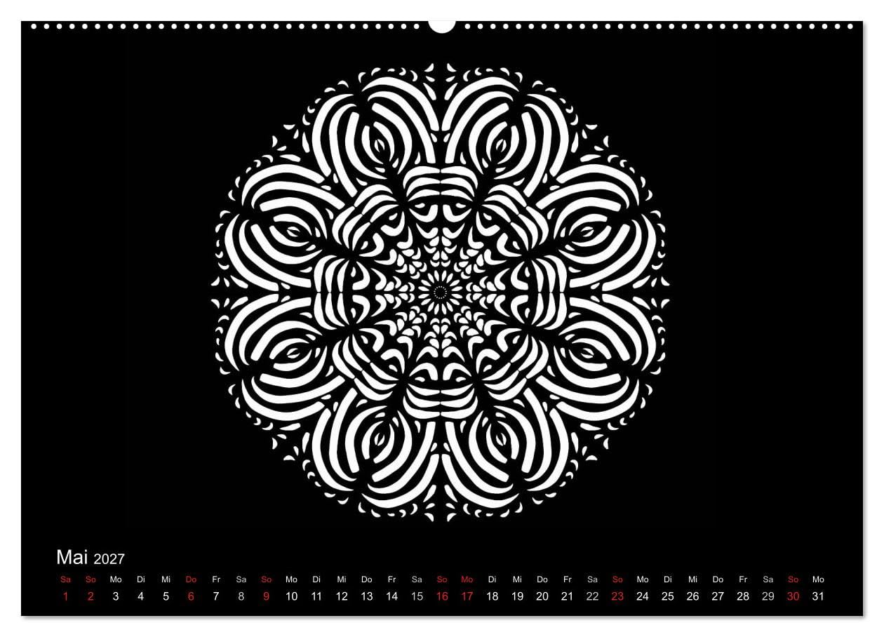 CALVENDO - Entspannung und Ruhe durch Mandalas (hochwertiger Premium Wandkalender 2027 DIN A2 quer), Kunstdruck in Hochglanz: Mandalas zum Enspannen und Ausmalen