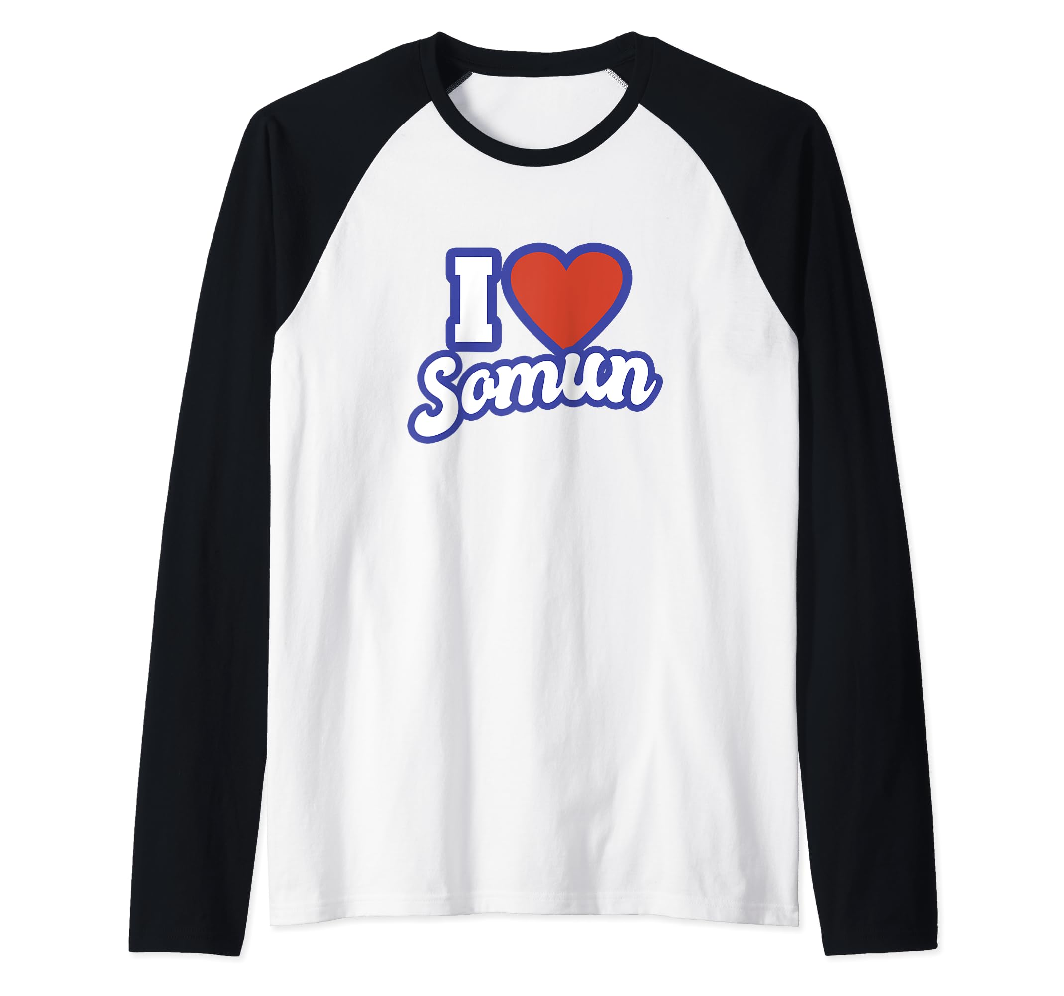 I Love Somun Raglan Baseball Tee
