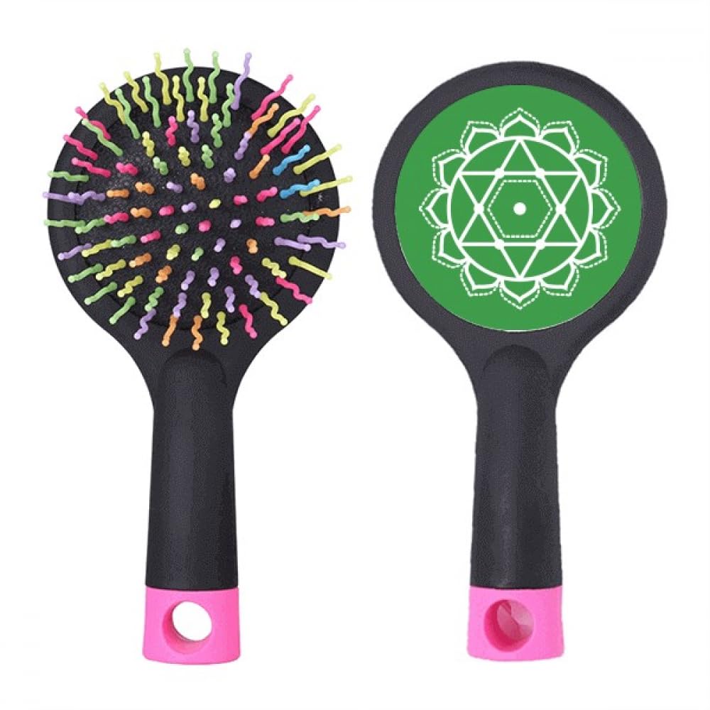 Brosse à cheveux de salon design géométrie étoile fleur avec base à coussin