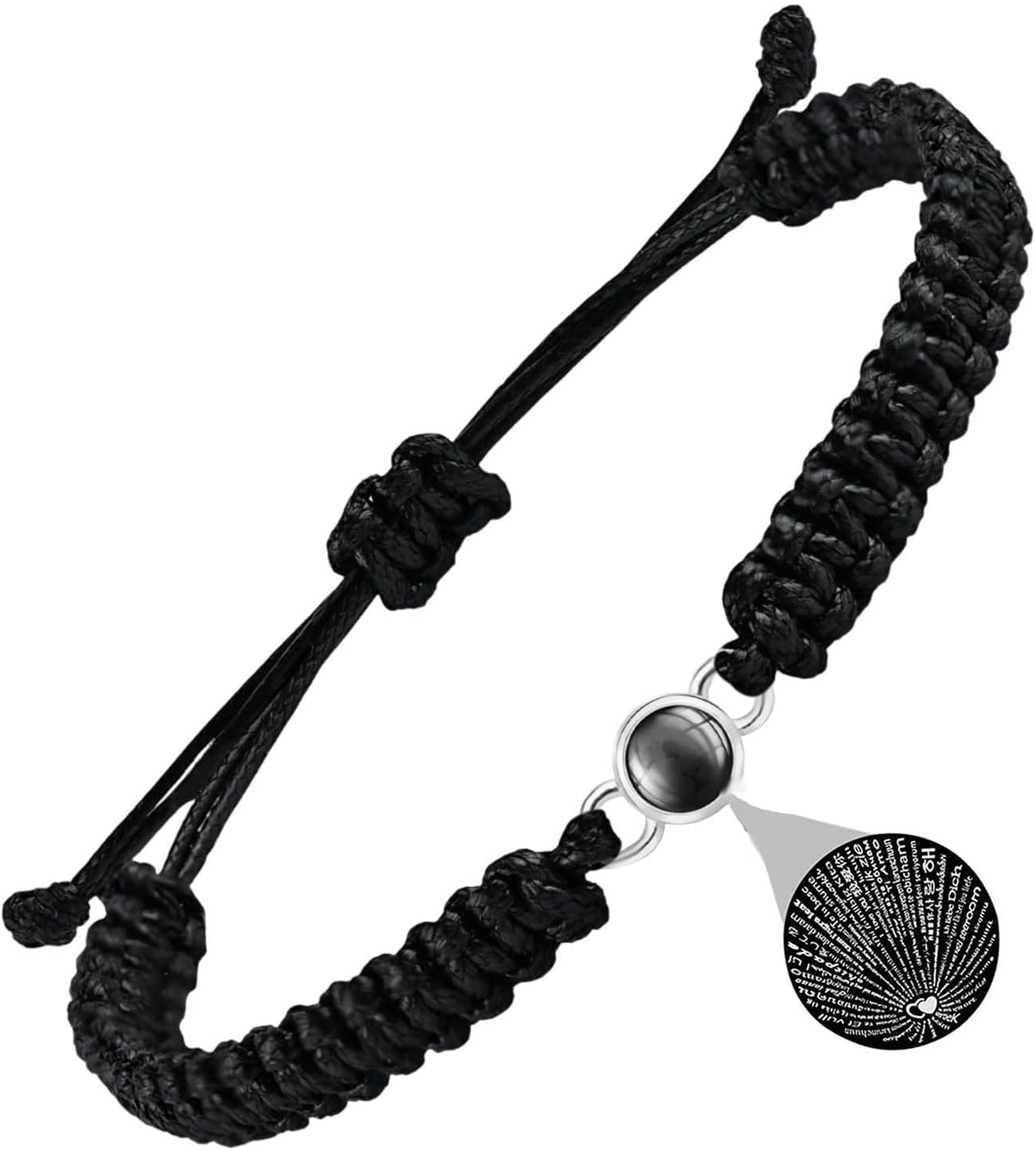 THE WHITE SHOP Custom Bracelets with Picture inside, Customized Projection Bracelets with Photos, Picture Bracelet Personalized Photo Italian Style Charms, Memorial Gifts for Women/Men/Family/Couple/D