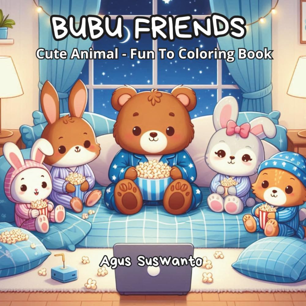 Bubu Friends: Cute Animal Fun To Coloring Book