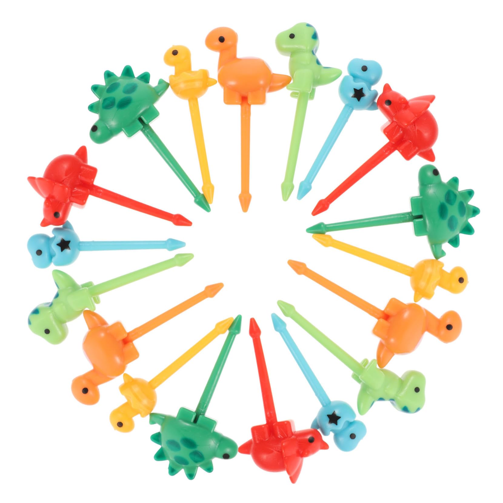 Cabilock 18Pcs Dinosaur Food Picks Adorable Decorative Fruit Picks for Parties Birthdays and Lunchboxes Random Colors for Dino Themed Celebrations