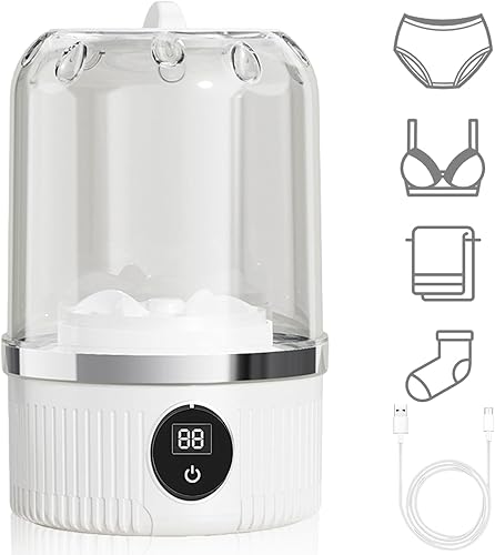 Lavadora de ropa interior, Mini lavadora portátil, Mini lavadora inalámbrica recargable limpia profundamente pequeños artículos de lavandería,