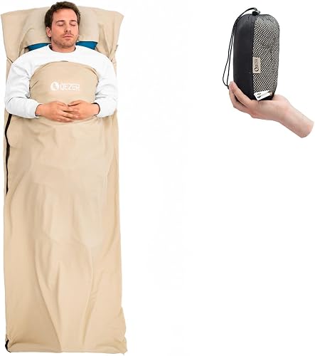 Ultralight Sleeping Bag Liner, Travel Sheet Adult Sleep Sack | Breathable,Cooling, Silky Soft Feel, Quick-Drying Travel Sheet, Compact Pack, Hotel Hostel Camping Backpacking