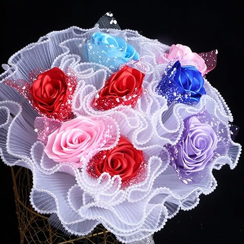 Miniatura 5 de 2 piezas de papel de regalo de ramo de 4.5 yardas, blanco y negro con perlas, papel de envoltura de flores frescas, ramo de papel de embalaje