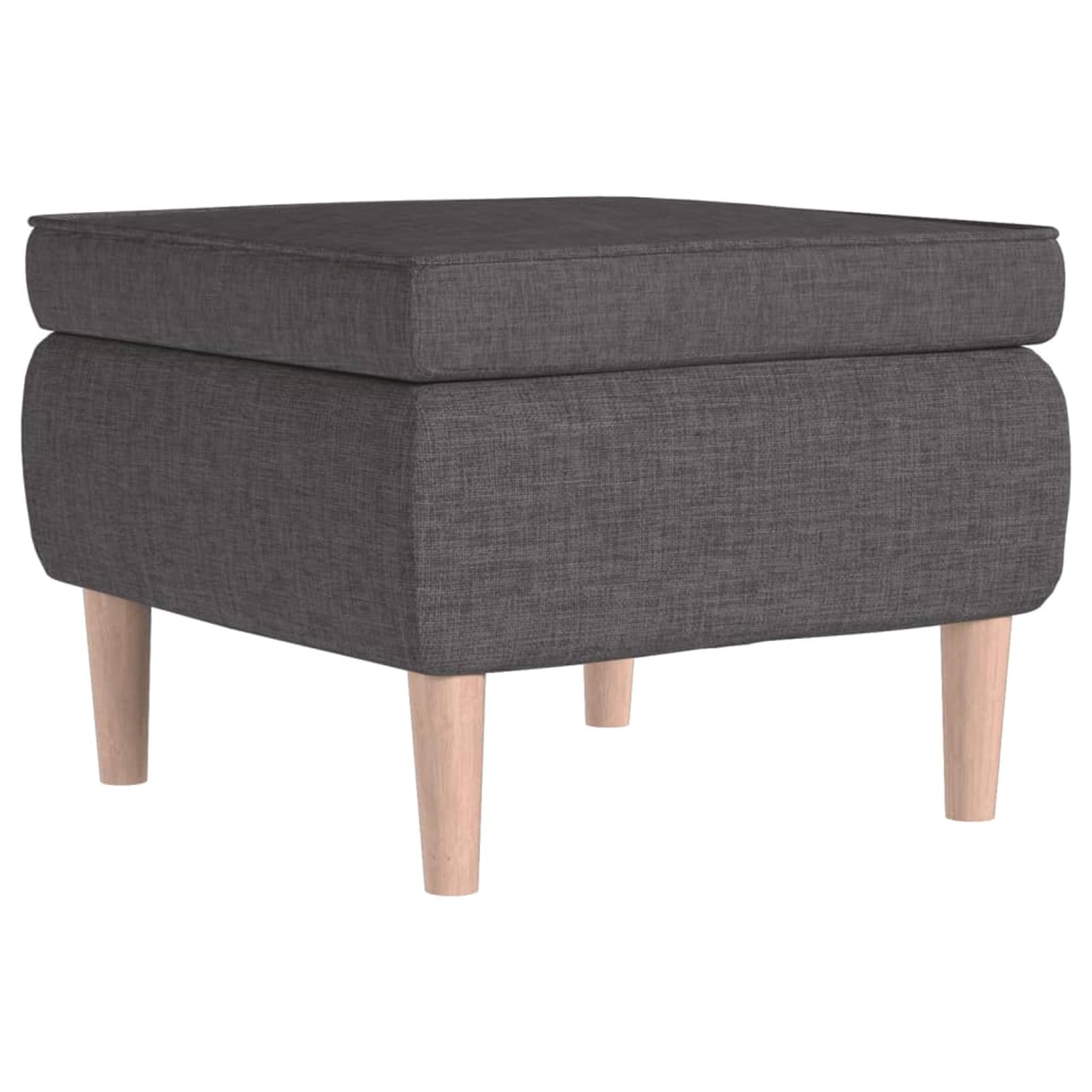 Tidyard Tabouret avec Pieds en Bois Gris foncé Tissu, Pouf Repose-Pied, Coffre de Rangement Petit Siège Ottoman, Tabouret Bas pour Canapé, Chambre, Salon, Entrée