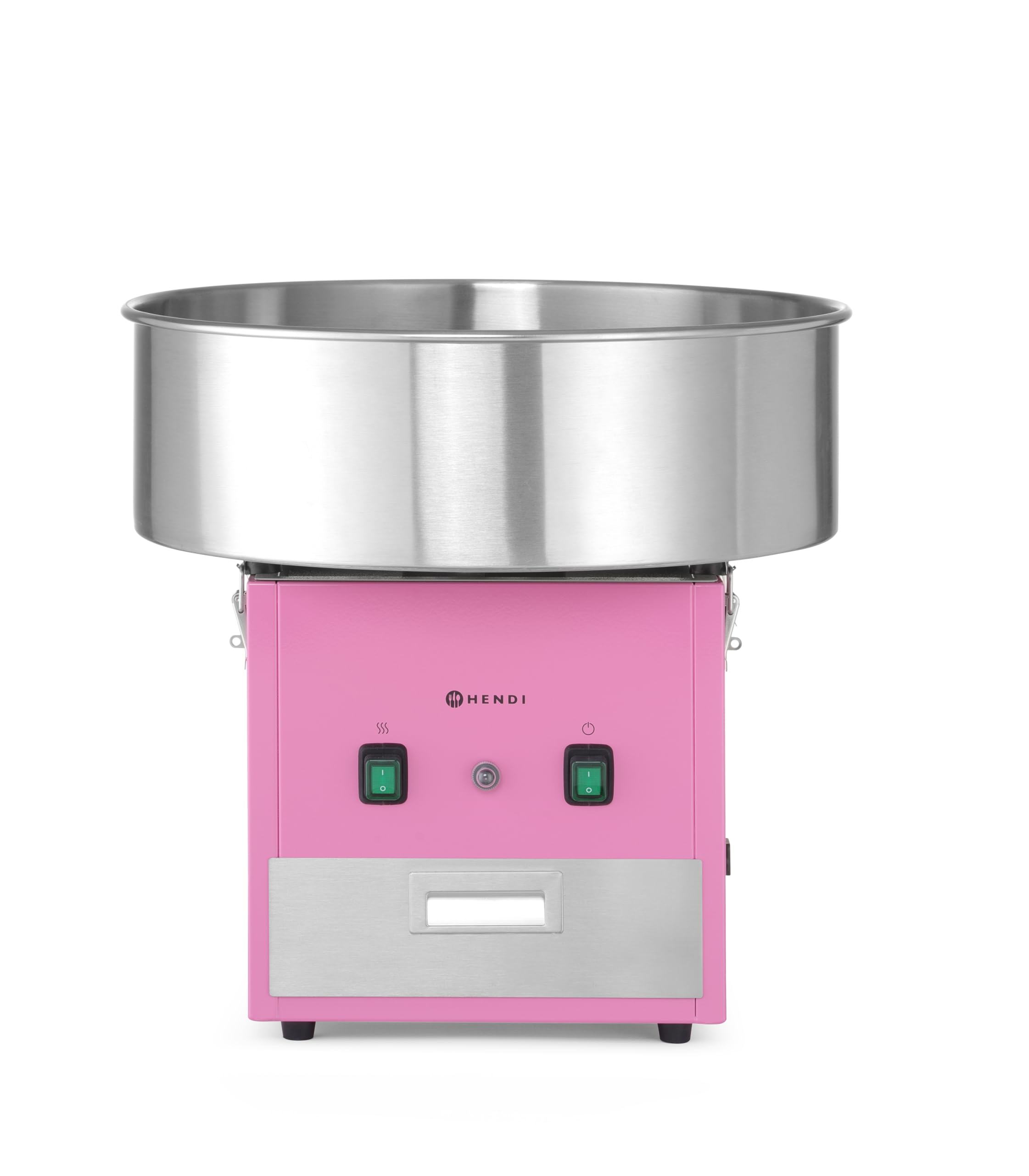 HENDI Machine à barbe à papa électrique professionnelle, 220–240V, 50Hz, 1130W, 520x520x(H)503mm, acier inoxydable, rose