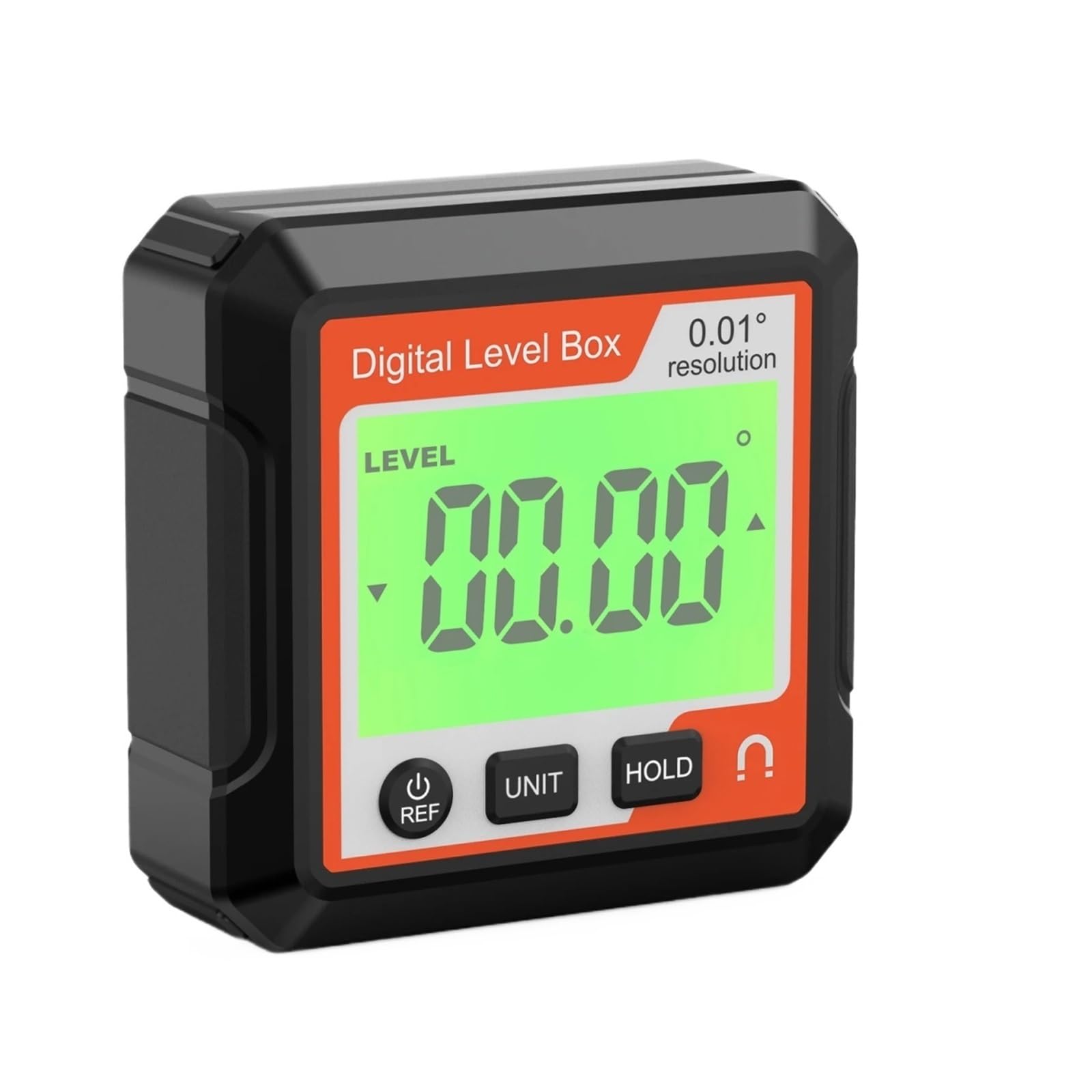 Bnvewr Red-And-White Digital Angle Finder, Magnetic Digital Level Angle Finder Lcd Backlight Meter Inclinometer 4 * 90° Magnet Protractor Box For Woodworking,Inclinometer(Red-And-White)